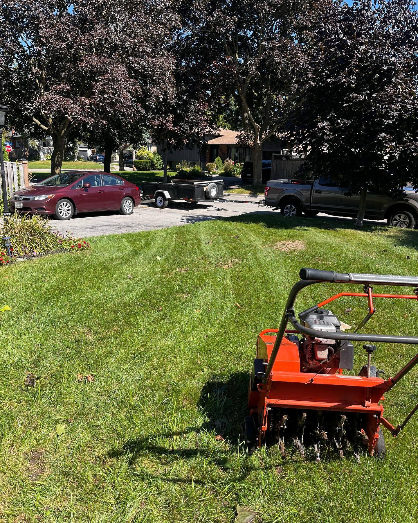 Aeration, overseeding, and top dressing jobs from this week across Durham Region Message us today to lock in your spot…