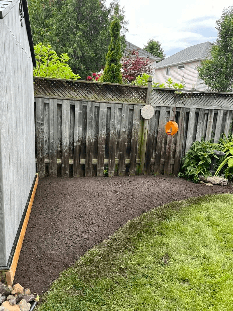 Full garden bed clean-up and soil installation in Durham Region